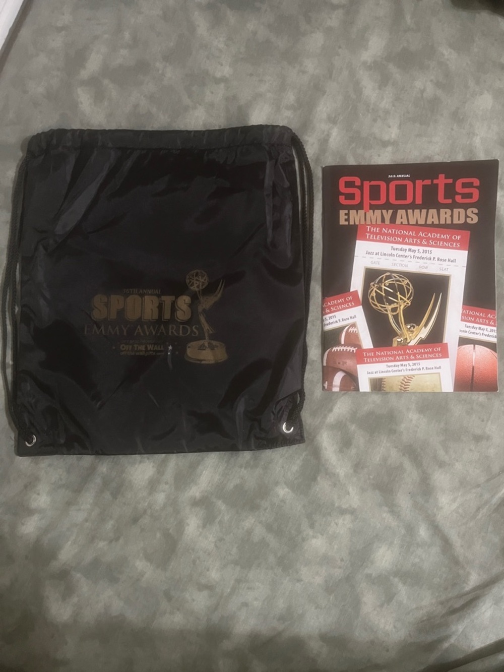 Emmy Awards 36th 2015 Drawstring Bag Sport Awards & Program 13.5x15 NEW Gemline